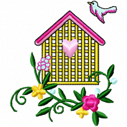 Bird Houses Embroidery Design 7 Bird Houses Embroidery Design 7